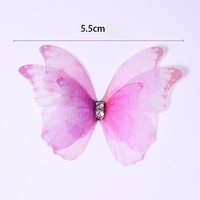 Pinzas para el cabello de mariposa con purpurina de estilo dulce, pasadores de tela con cristal de diamantes de imitación para fiesta de niñas, accesorios elegantes para el cabello