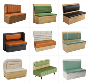 Sofá de Madera Maciza Comercial Personalizado de Alta Calidad Moderno para Muebles de <span class=keywords><strong>Restaurante</strong></span>, <span class=keywords><strong>Restaurante</strong></span> de Comida Rápida - Product Image 1