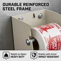 Distributeur de ruban adhésif kraft personnalisé JH-Mech, en métal massif, gain de place, rouleaux de guidage lisses, installation murale, distributeur d'étiquettes manuel