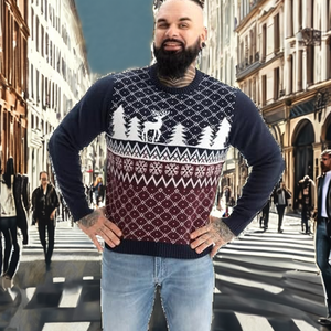 Pull en tricot de laine/polyester anti-rides et anti-rétrécissement de luxe 2025 pour homme, coupe ajustée, design confortable, tendance automne-hiver, OEM - Product Image 2