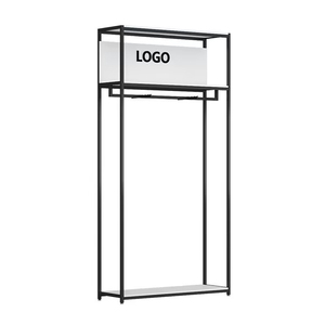 Alta calidad logotipo personalizado piso Metal ropa <span class=keywords><strong>de</strong></span> hombre percha ropa niños estante <span class=keywords><strong>de</strong></span> exhibición - Product Image 4