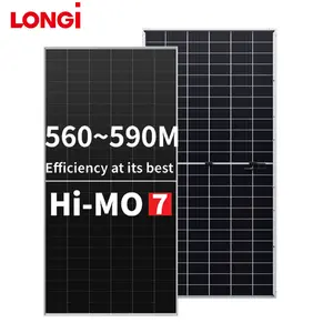 Longi แผงโซลาร์เซลล์ bipv Hi-Mo 7 560W 565สองหน้า W 570W 575W 580W 585W 590 wts longi โมดูลแสงอาทิตย์7 PV