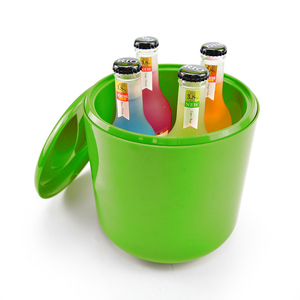 Factory Big Round Shape Double Layers Wall Galvanized Silver Plated champagne Beer Wine <strong>Plastic</strong> Ice Bucket - Product Image 2