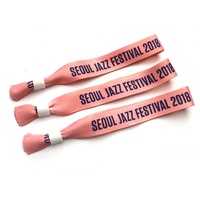 Pulseras de Tela Personalizadas de Un Solo Uso con Cierre Deslizante para Eventos, Pulseras de Poliéster para Festivales, Hechas en China