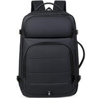 Sac à dos pour ordinateur portable 17 pouces de grande capacité Sac de voyage étanche en nylon Port de charge USB Caractéristiques antivol pour hommes Collège