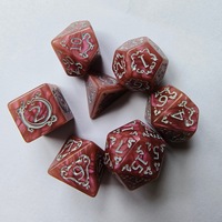 Vente en gros 20mm acrylique Dragon année numérique personnalisé D & D jeu de dés 7 pièces polyédriques pour le jeu de groupe en cours d'exécution
