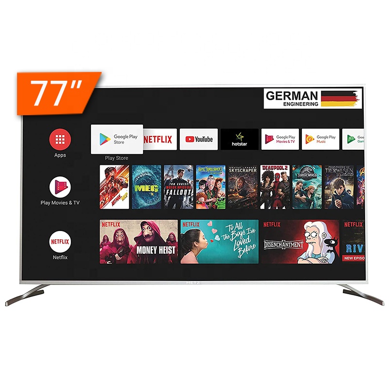 75 Zoll ultra dünner Fernseher beste große Wohnzimmer Android Smart UHD 4k oled TV