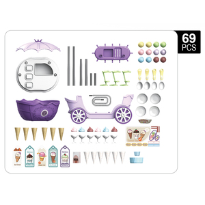 BSCI FTY 2021 plus récent cuisine jouets ensemble de jeu 69 pièces cuisine jouets 4 en 1 Surprise crème glacée panier princesse voiture pour les enfants - Product Image 3