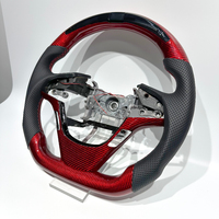 Volant en fibre de carbone rouge avec LED pour Hyundai Genesis Coupe, pièces de voiture en fibre de carbone véritable pour Genesis Coupe 2009 2010