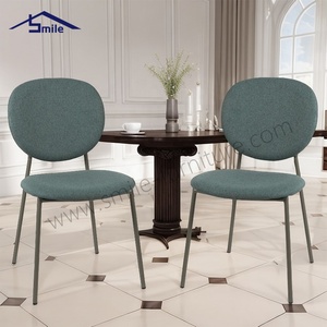 Conception populaire nordique café Restaurant salle à manger chaises tissu rembourré velours chaises de salle à manger tissu de lin - Product Image 4