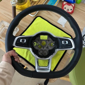 <span class=keywords><strong>Volante</strong></span> para Automóvil Volkswagen VW Golf 8 MK8 R <span class=keywords><strong>GTI</strong></span> GTD Tiguan Golf 7 <span class=keywords><strong>Mk7</strong></span>, <span class=keywords><strong>Volante</strong></span> de Cuero Mejorado con Levas de Cambio - Product Image 4