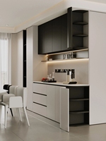 Buffet de séparation distinctif de style Ins, luxe léger, avec rangement intégré pour espace repas d'appartement studio