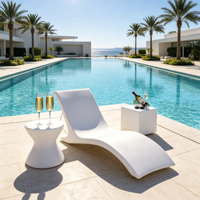 Chaise longue de piscine, chaise inclinable d'extérieur, mobilier de détente en plastique PE imperméable pour fête au bord de la piscine, jardin, hôtel