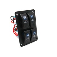 Panel de Interruptores Basculantes de 4 Canales, 5 Pines, Encendido/Apagado, Aluminio, 12V 24V, Interruptores Precableados para Automóviles, Barcos, Vehículos Recreativos, Camiones