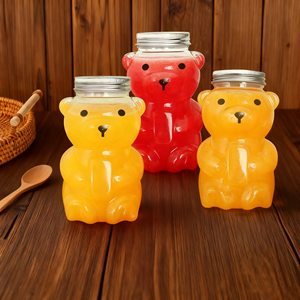 Hot-bán 500ml sáng tạo Gấu Panda hình nhựa đồ uống container sữa trà Pet nước trái cây đồ uống kẹo chai với vít cap - Product Image 6