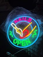 Enseigne néon ouverte « Stock Nails » pour la décoration de salon de manucure, enseigne lumineuse LED pour vernis à ongles pour institut de beauté, enseignes néon personnalisées