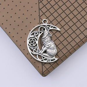 Stile Vintage antico argento placcato Valknut odin's Symbol del norrello vichel uomini luna lupo ciondoli amuleto ciondoli ciondoli - Product Image 4