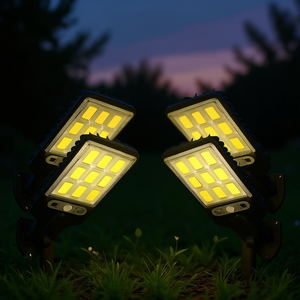 Lampes solaires de jardin 108 LED COB blanc chaud avec détecteur de mouvement IP65 pour montage mural extérieur, lot de 6 - Product Image 2