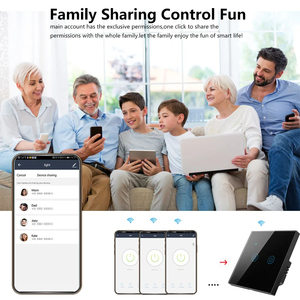 Умный выключатель Homekit, Wi-Fi, сенсорный датчик света, настенный выключатель, умный дом 1/2/3/4, Gang для <span class=keywords><strong>Siri</strong></span> Alexa Google, голосовое управление - Product Image 3
