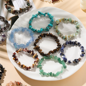 Bracelet en pierre naturelle, perles de cristal multicolores, bijoux unisexes à faire soi-même, cadeau, origine Yiwu, JEBR197 - Product Image 1