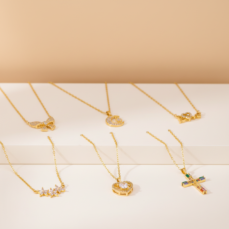 KISSWIFE Korean Geometric Fishbone Pendant Necklace
