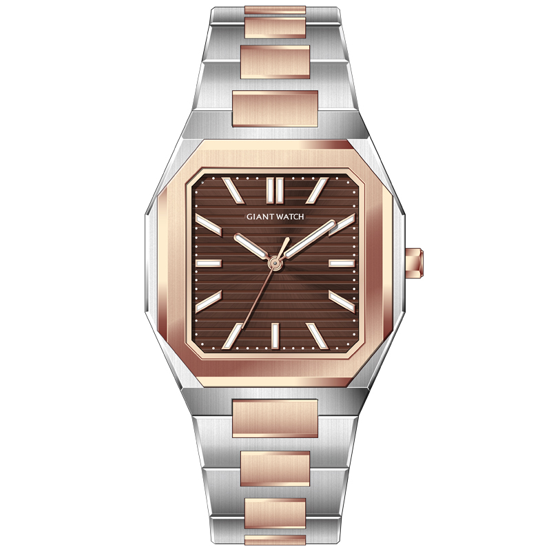 Siver Rose Gold-Brown