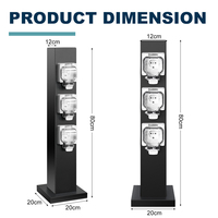 Prise électrique étanche IP66 en acier inoxydable, norme EU NEMA, 3 prises, pour extérieur, camping-car, camping, bateau, marina, villa privée