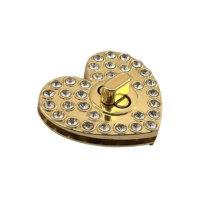 Serrures à torsion en alliage de zinc avec strass en forme de cœur, 50 mm, tendance, pour bagages, boîtes cadeaux, accessoires de quincaillerie, directement de l'usine