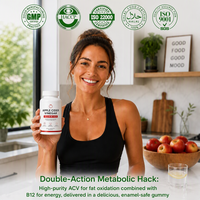 [Marque Blanche] Bonbons Gommeux ACV Haute Pureté 500mg avec B12 pour la Perte de Poids Naturelle, la Détox et le Soutien Digestif - Formule Végétalienne à la Pectine