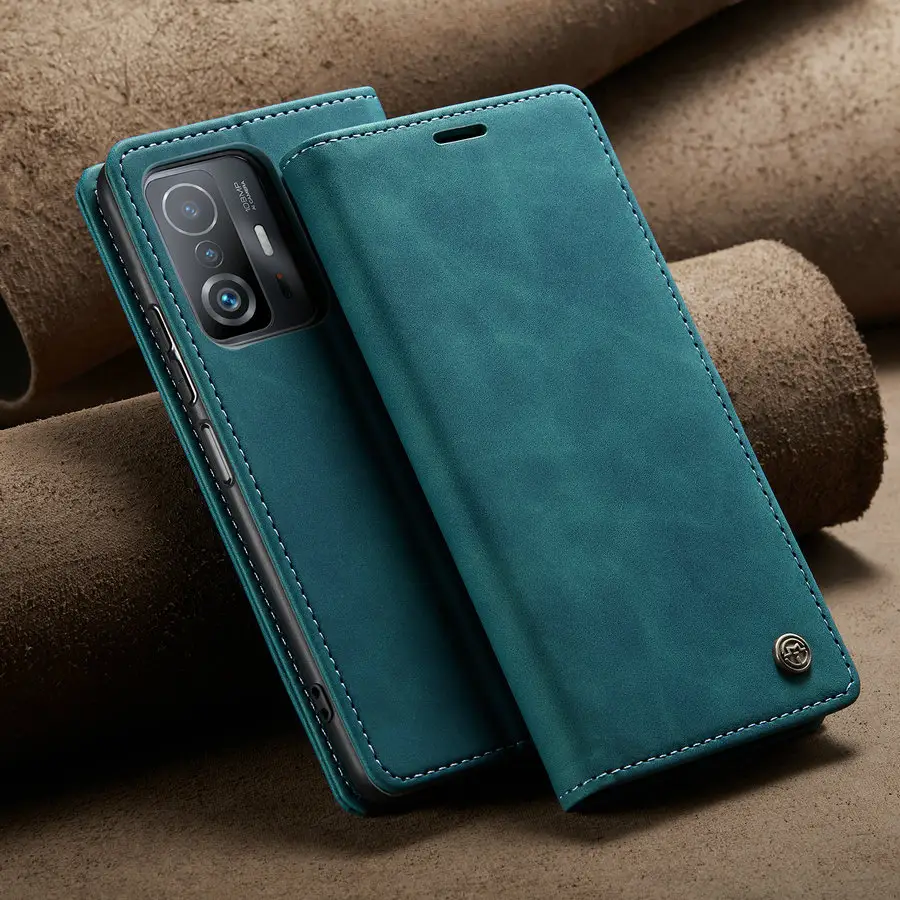 Custodia in pelle con fibbia in metallo di lusso per Xiaomi Mi 11T Pro POCO F3 X3 NFC M3 Pro 5G GT 11i 11X Card Flip Wallet Book Cover