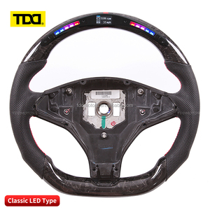 Volante de fibra de carbono TDD LED personalizado con cuero para Tesla Model S, hecho a medida - Product Image 3