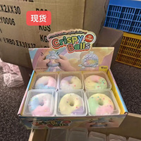 2026 Tiktok Viral Crispy Donut Squeeze Ball TPR Realistic Texture Macaron Color Squishy Stress Relieving Crackle Sensation