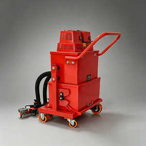 Système d'aspiration industriel manuel à double tête avec engrenage et moteur pour le nettoyage des surfaces en béton - Product Image 3