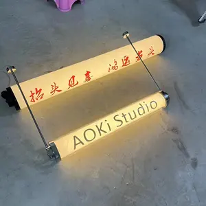 Custom Outdoor Cylindrical Led Light Box Business Sign 3D Wall Sign Letter Signage Led Advertising Light Box