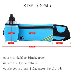 New Design Durable Water Bottle Waist Bag Outdoor Sports Fitness Elastic Fanny Pack Running <b>Belt</b> - Product Image 2