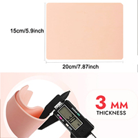 Peau d'entraînement vierge pour tatouage 3mm, en cuir synthétique double face rose, pour la pratique des sourcils et la formation au tatouage, outil d'exercice 15*20cm