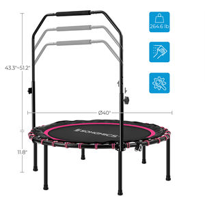 SONGMICS 40\" Adjustable Indoor/Outdoor Fitness Rebounder Mini <strong>Trampoline</strong> Foam Handle <strong>for</strong> Adults Workout Equipment <strong>for</strong> Men Women - Product Image 3