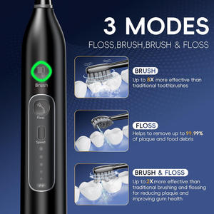 Brosse à dents électrique et <span class=keywords><strong>hydropulseur</strong></span> 2-en-1, nettoyant <span class=keywords><strong>dentaire</strong></span> rechargeable pour usage domestique alimenté par batterie, compatible avec <span class=keywords><strong>Amazon</strong></span> - Product Image 2
