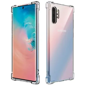 Capa de celular de silicone transparente, capa de celular à prova de choque para samsung note 10 pro note 9 8 s10 s9 s8 plus s7edge a70 a60 a50 a40 a30 m30