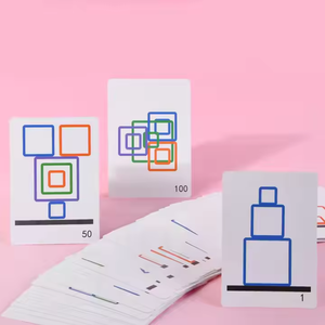 Montessori แฟลชการ์ดรูปทรงเรขาคณิตทำจากไม้การ์ดจับคู่เกมบล็อกสี่เหลี่ยมของเล่นเพื่อการเรียนรู้ทางการศึกษาสำหรับเด็กผู้ชายเด็กผู้หญิง - Product Image 6