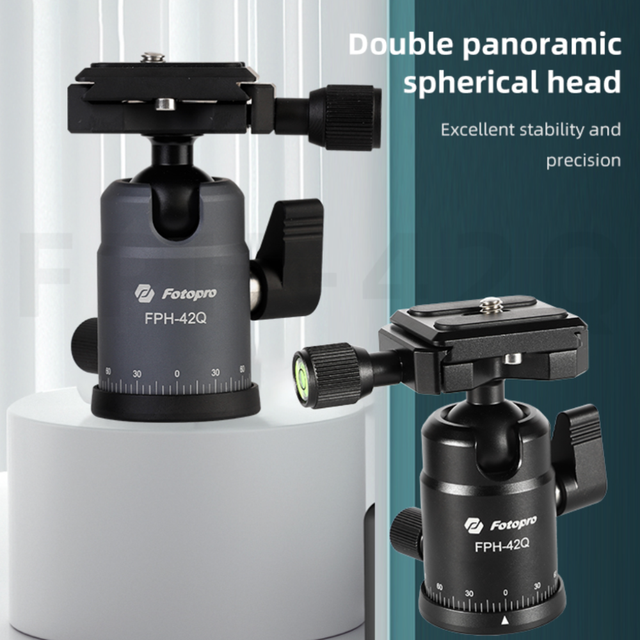Fotopro OEM Aluminum Camera DV Telescope Accessories Double Panoramic Spherical Tripod Ball Head