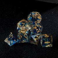Ensemble de dés de la collection Elite, résine translucide rare, 7 pièces, dés polyédriques à bords tranchants pour les collectionneurs de dés de RPG sérieux