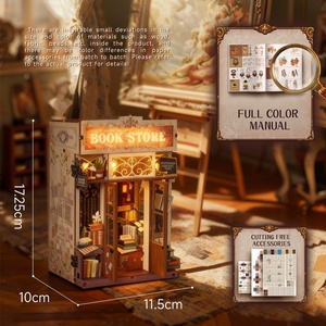 IIECREATE Nouveau kit de coin lecture SL-40, <span class=keywords><strong>puzzle</strong></span> 3D en bois DIY pour adultes, kit maison miniature, thème librairie artistique - Product Image 4