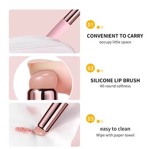 Pinceau à poudre effet miroir, applicateur de gloss à lèvres en silicone transparent pour nail art - Product Image 4