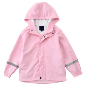 Fashionable Hot Sell New Arrive Reflective Hooded Plain Waterproof Kids Raincoat
