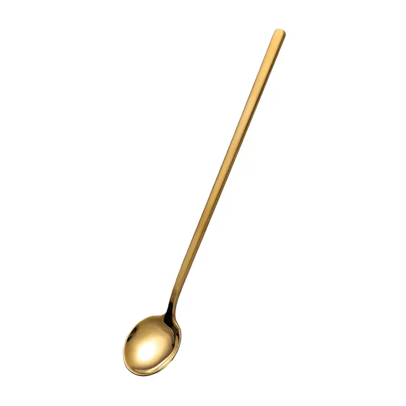 Popular Custom Small Long Handled 304 Stainless Steel Rose Gold Teaspoon Metal Dessert Tea Spoon