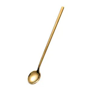 Cuillère à thé en acier inoxydable or Rose, petite, personnalisée, à Long manche, 304 cuillère à thé pour Dessert en métal, 1 pièce