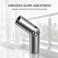 Joint de tube à angle variable en acier inoxydable finition satinée moderne pour rampe d'escalier intérieure