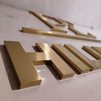 Logo LED Backlit Stainless Steel Halo Lit Kustom, Huruf Saluran Logam 3D, Papan Nama Bisnis Luar Ruangan untuk Dekorasi Dinding