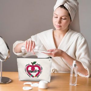 Trousse de maquillage rétro pour professeur de espagnol, cadeaux pour professeur(se), cadeaux d'appréciation pour professeur(se) - Product Image 6